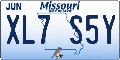 MO license plate XL7S5Y