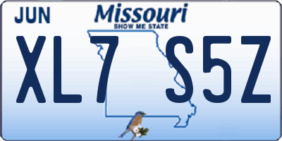 MO license plate XL7S5Z