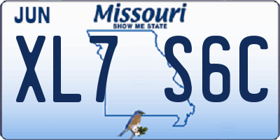 MO license plate XL7S6C