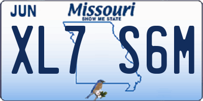 MO license plate XL7S6M