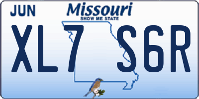 MO license plate XL7S6R