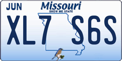 MO license plate XL7S6S