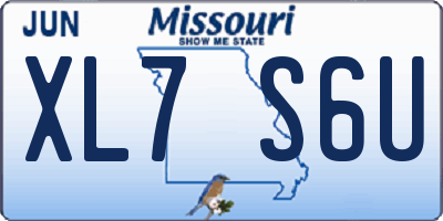 MO license plate XL7S6U