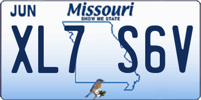 MO license plate XL7S6V