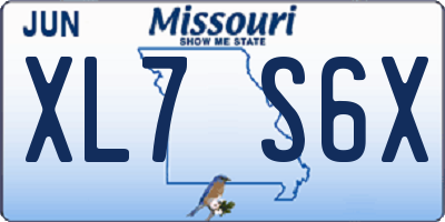 MO license plate XL7S6X