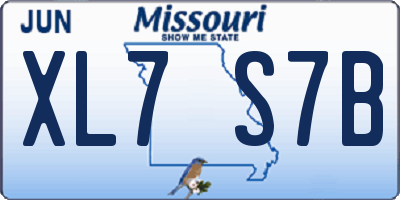 MO license plate XL7S7B