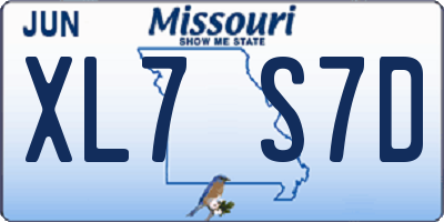 MO license plate XL7S7D