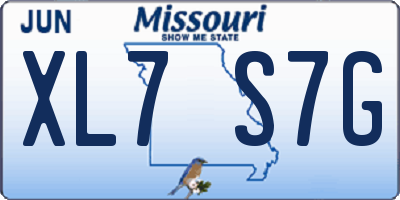 MO license plate XL7S7G