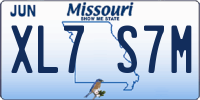 MO license plate XL7S7M