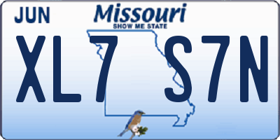 MO license plate XL7S7N