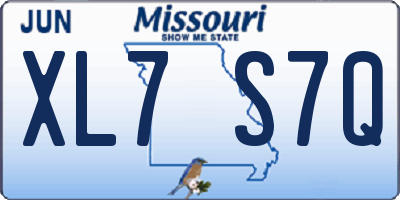 MO license plate XL7S7Q