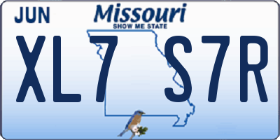 MO license plate XL7S7R