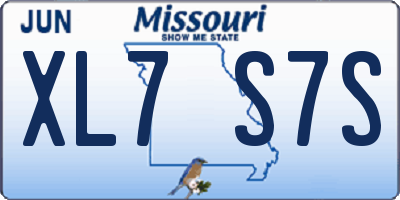 MO license plate XL7S7S
