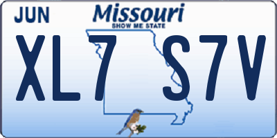 MO license plate XL7S7V