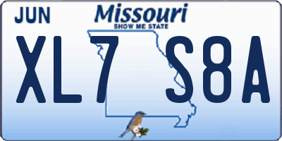 MO license plate XL7S8A