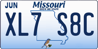 MO license plate XL7S8C