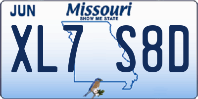 MO license plate XL7S8D