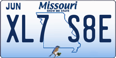 MO license plate XL7S8E