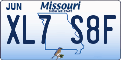 MO license plate XL7S8F