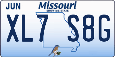 MO license plate XL7S8G