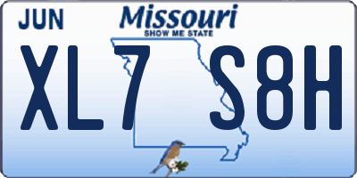 MO license plate XL7S8H