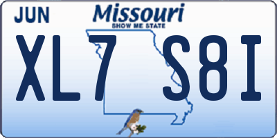 MO license plate XL7S8I