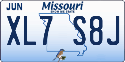 MO license plate XL7S8J