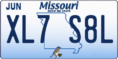 MO license plate XL7S8L