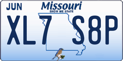 MO license plate XL7S8P