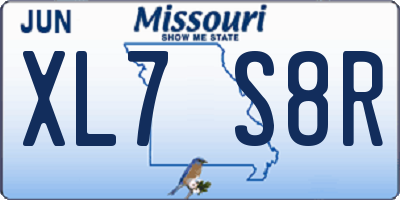 MO license plate XL7S8R