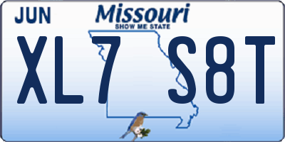 MO license plate XL7S8T