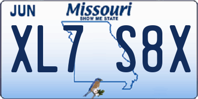 MO license plate XL7S8X