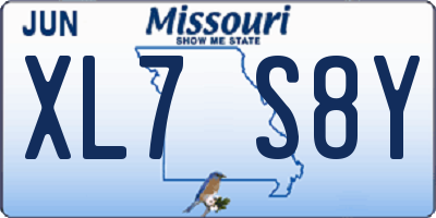 MO license plate XL7S8Y