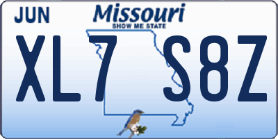 MO license plate XL7S8Z
