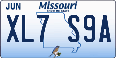 MO license plate XL7S9A