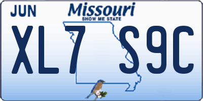 MO license plate XL7S9C