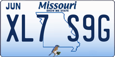 MO license plate XL7S9G