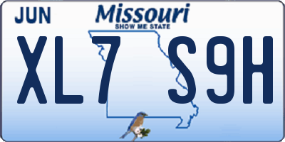 MO license plate XL7S9H