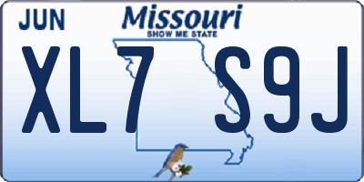 MO license plate XL7S9J