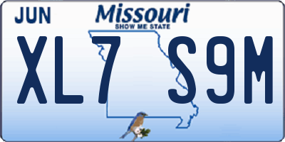 MO license plate XL7S9M