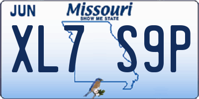 MO license plate XL7S9P