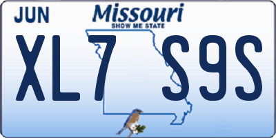 MO license plate XL7S9S