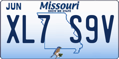 MO license plate XL7S9V