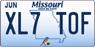 MO license plate XL7T0F