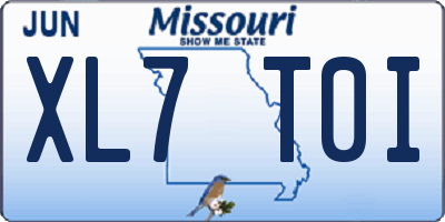 MO license plate XL7T0I