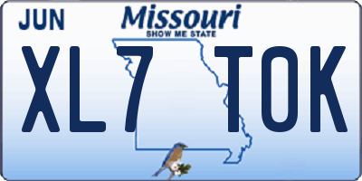 MO license plate XL7T0K