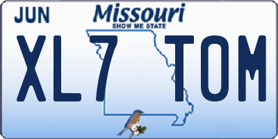 MO license plate XL7T0M
