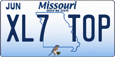 MO license plate XL7T0P