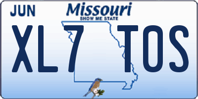 MO license plate XL7T0S