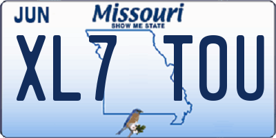 MO license plate XL7T0U